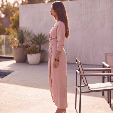 Wrap Front Maxi Dress