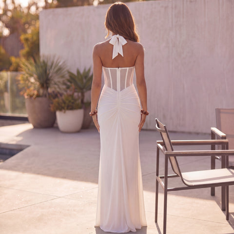 Corset Halter Maxi Dress